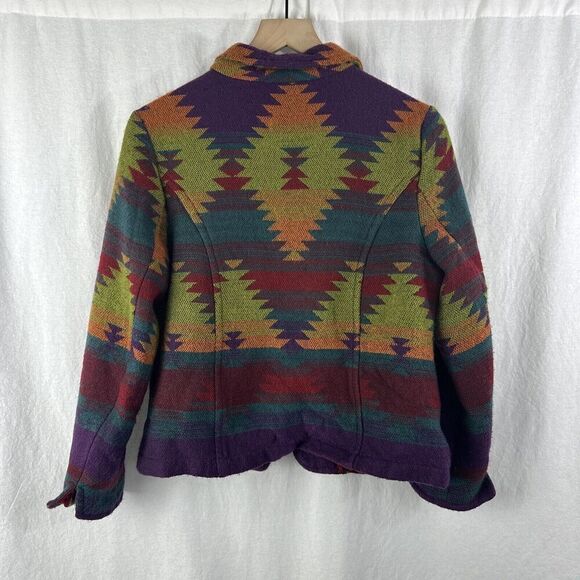 Coldwater Creek Colorful Southwestern Boho Metal Classp Artsy Blazer Womens S - Picture 2 of 16